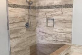 Traditional Bathroom Tile Installation with Tub Deck